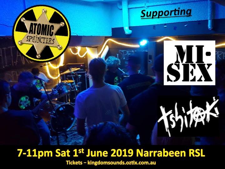 Atomic Sphincters Gig Poster - Narrabeen RSL - 1 June 2019