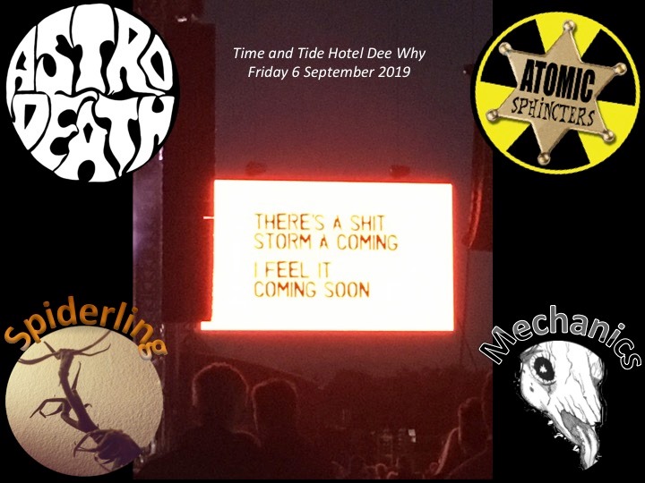 Atomic Sphincters and Astrodeath Gig Poster - Time and Tide - 6 September 2019